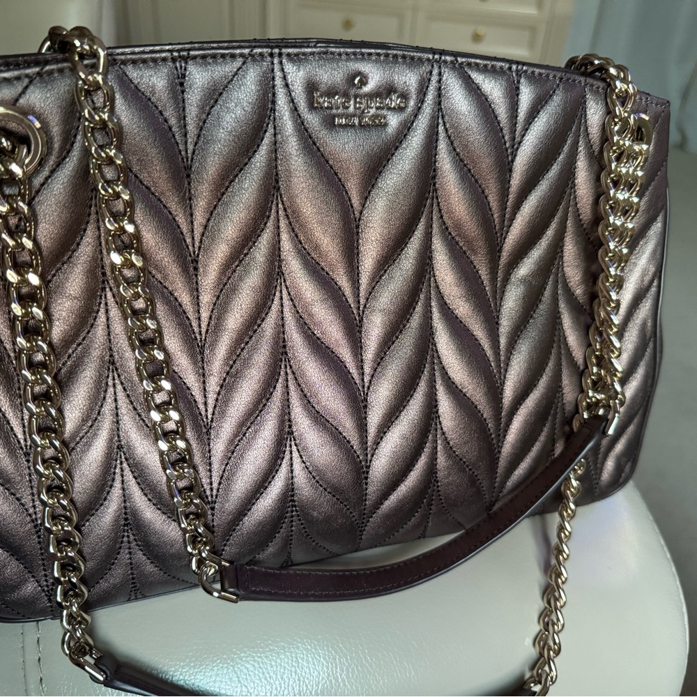 Kate Spade gold  Quilted Chain Shoulder Bag